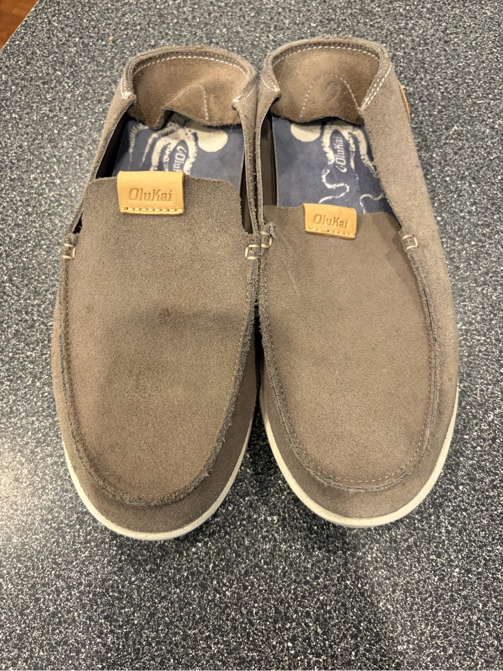 Olukai Men's Brown Suede Slip-On Loafers 8.5